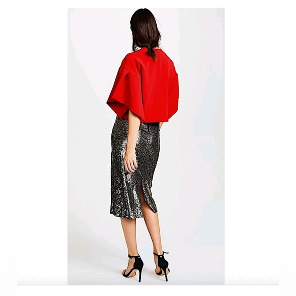 Alice + Olivia ella flora embllishment midi skirt Size 0 - Picture 8 of 16